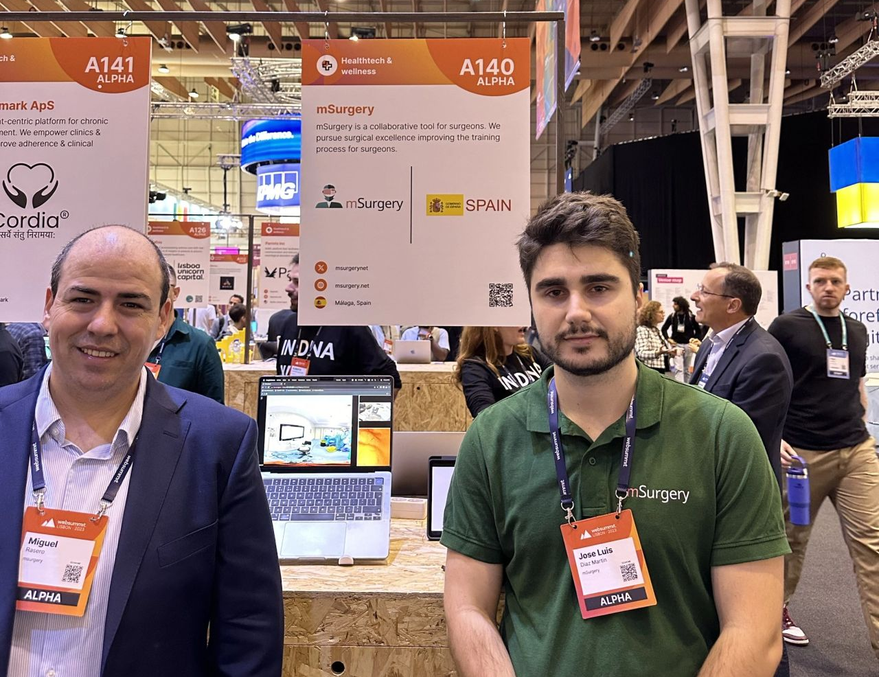 mSurgey CEO and team member in stand into the WebSummit